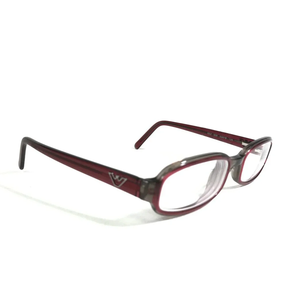 Emporio Armani Eyeglasses Frames 652 559 Gray Red Rectangular Full Rim 50-18-135